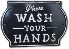 Please Wash Your Hands Vintage Metal Farmhouse Sign for Bathroom & Kitchen Décor 8.5
