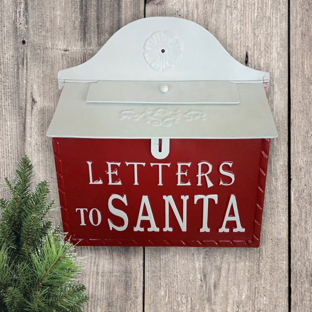 Stratton Home Decor Farmhouse Letters to Santa Metal Tabletop Mailbox