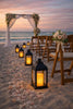 12 PC Decorative Lanterns with Flameless LED Lighted Candle - Black