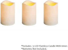 The Nifty Nook Flameless LED Candles Holder Home Decor - Set of 3
