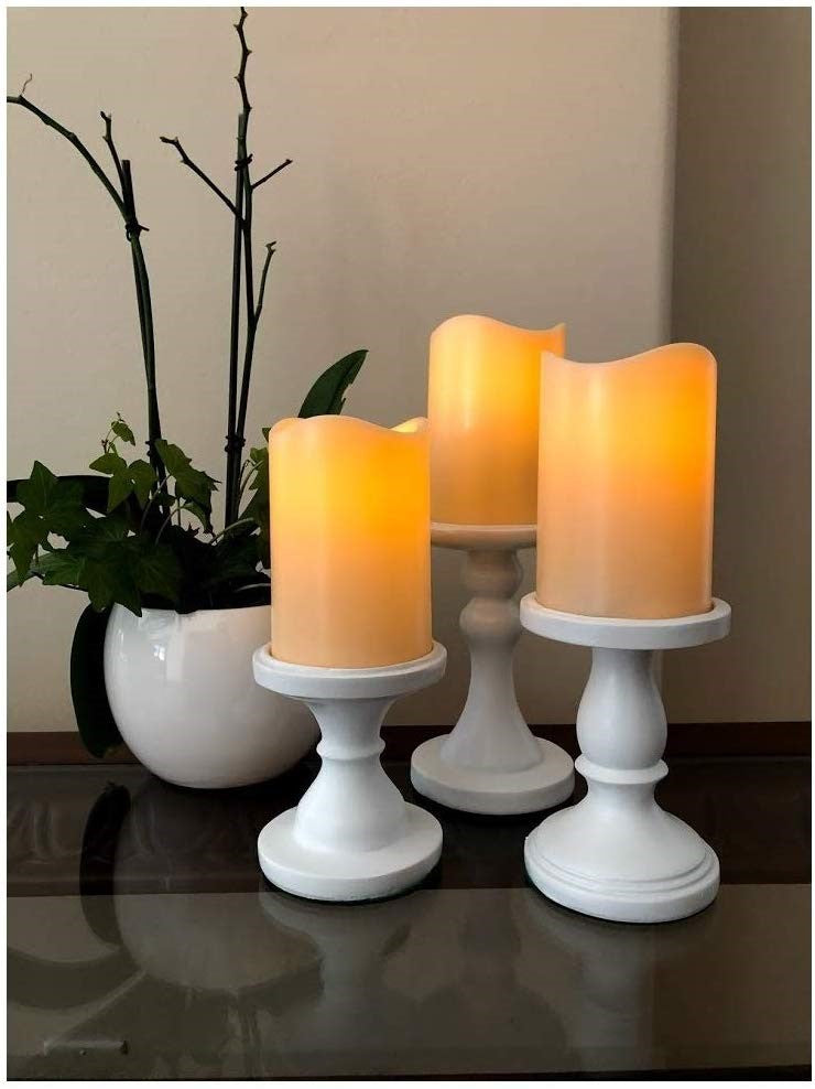 The Nifty Nook Flameless LED Candles Holder Home Decor - Set of 3
