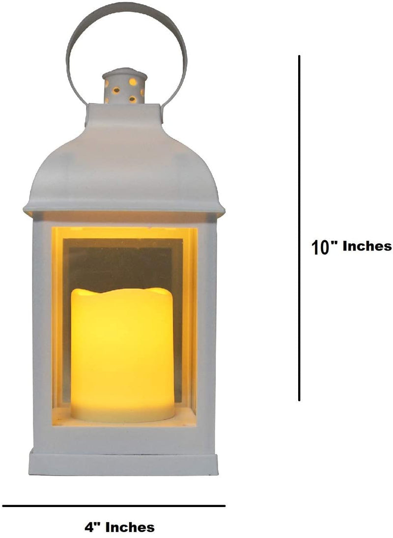 12 PC Decorative Lanterns with Flameless LED Lighted Candle - White