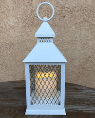 6 PC Decorative Lanterns with Flameless LED Lighted Candle - White