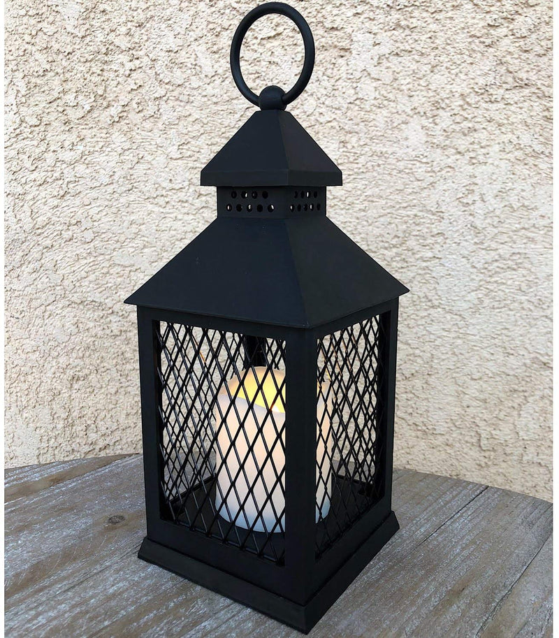 6 PC Decorative Lanterns with Flameless LED Lighted Candle - White