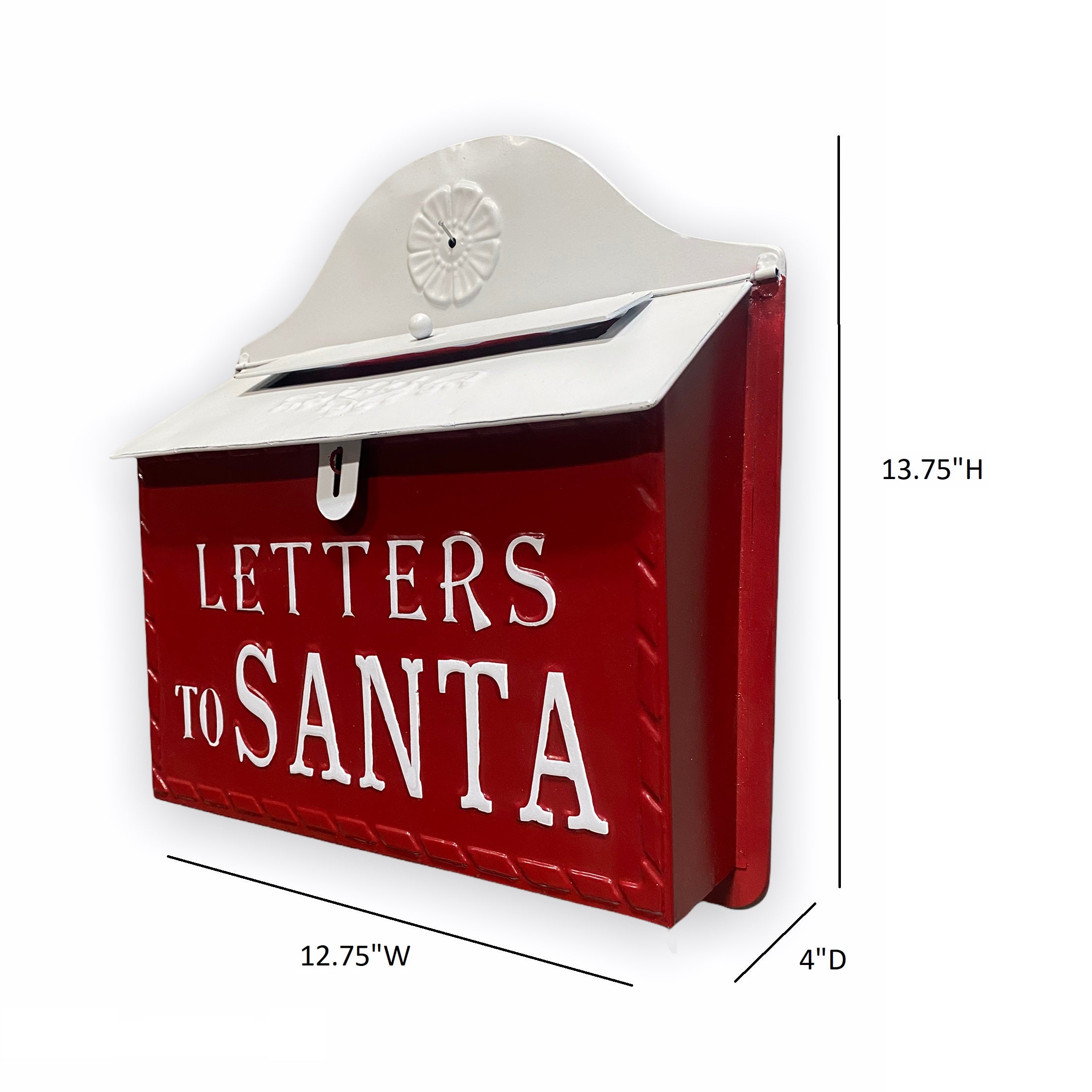 Stratton Home Decor Farmhouse Letters to Santa Metal Tabletop Mailbox