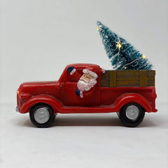 Vintage Christmas RED Truck LED Lighted Farmhouse Look Home Decor Great Gift